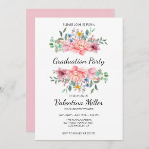 Invitation Aquarelle Floral Girl