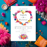 Invitation Aquarelle Floral Mariage Fiesta<br><div class="desc">Invitation de mariage à la fiesta florale d'aquarelle conçue pour être rapidement et facilement customisée aux spécificités de votre événement.</div>