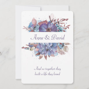 Invitation Aquarelle Floral Mariage Renouvellement Vow