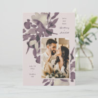Aquarelle Floral Mauve Photo Enregistrer la date