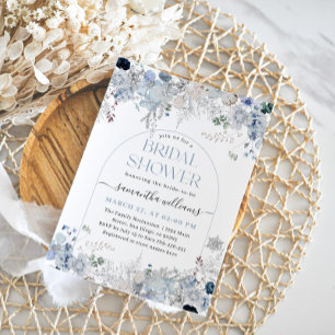 Invitation Aquarelle Floral Quelque chose de bleu Fête des ma