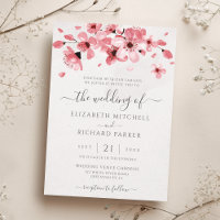 Aquarelle Floral rose cerisier Mariage