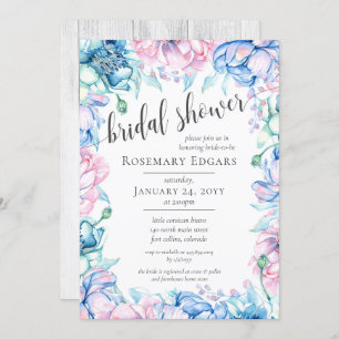 Invitation Aquarelle Floral Rustic Farmhouse Fête des mariées