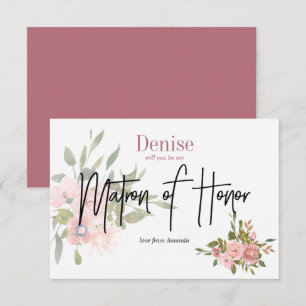 Invitation Aquarelle Floral Serez-vous mon maître d'honneur