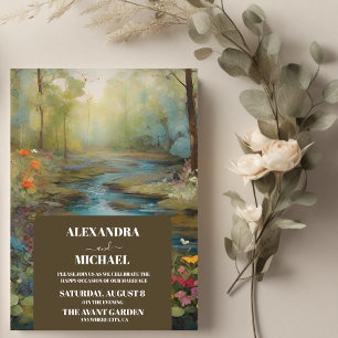 Invitation Aquarelle Floral Spring Mountains Mariage