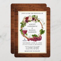 Aquarelle Floral Vins Vins de raisin Wreath Mariag