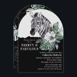 Invitation Aquarelle Floral Zèbre 30ème anniversaire<br><div class="desc">Aquarelle Floral Wild Zebra Trente-30e Anniversaire Invitations présente une élégante aquarelle zèbre sauvage avec des fleurs d'aquarelle sur un arrière - plan blanc et noir avec votre trentième anniversaire invitation informations ci-dessous. Personnalisez en modifiant le texte dans les zones de texte. Conçu pour vous par Evco Studio www.zazzle.com/store/evcostudio</div>