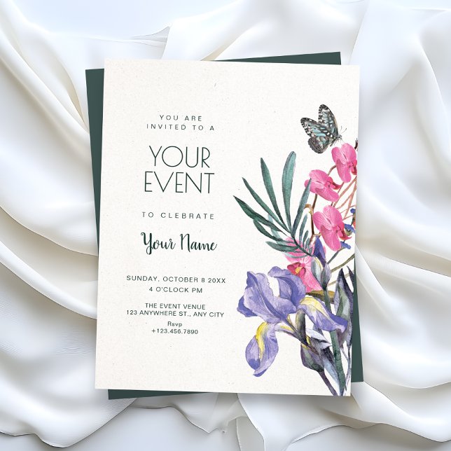 Invitation Aquarelle florale  (Créateur téléchargé)
