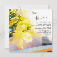 *~* Aquarelle Florale AR15 QR RSVP MARIAGE jaune