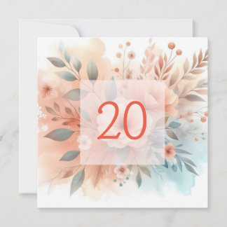 Invitation Aquarelle florale aux couleurs pastel douces