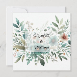 Invitation Aquarelle florale aux couleurs pastel douces