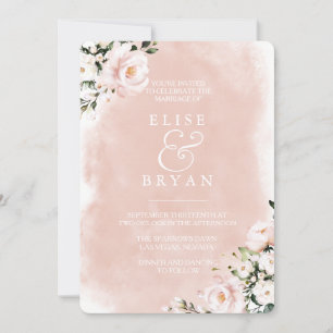 Invitation Aquarelle florale blanche et blanche Beau Mariage