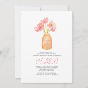 Invitation aquarelle florale blush REHEARSAL DINNER