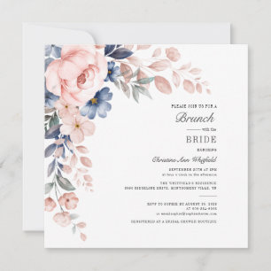Invitation Aquarelle florale Blush Rose Folithe Brunch nuptia