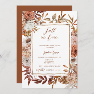 Invitation Aquarelle Florale chute en Fête des mariées d'amou
