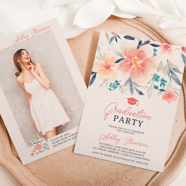 Invitation Aquarelle florale de tonalité de la terre Boho gra (Créateur téléchargé)