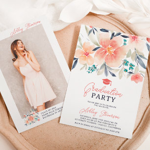 Invitation Aquarelle florale de tonalité de la terre Boho gra