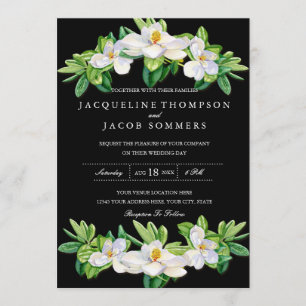 Invitation Aquarelle florale en fleurs de Magnolia moderne