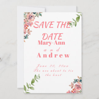 Invitation Aquarelle florale enregistrer la date