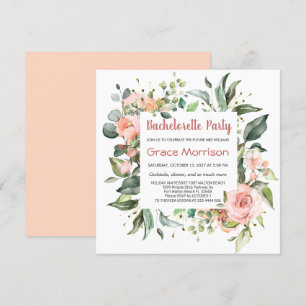 Invitation Aquarelle florale, feuillage Bachelorette Party