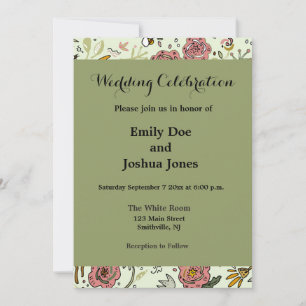 Invitation Aquarelle Florale Fleurs d'abeille Élégante Modern