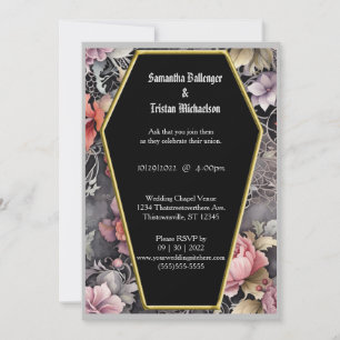 Invitation Aquarelle Florale Forme de café Mariage gothique m