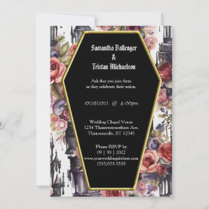 Invitation Aquarelle Florale Forme de café Mariage gothique m