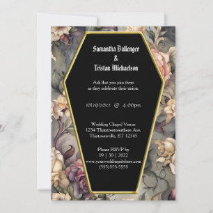 Invitation Aquarelle Florale Forme de café Mariage gothique m