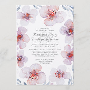 Invitation Aquarelle florale - Jardin botanique Mariage moder