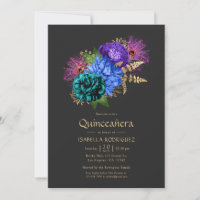Aquarelle Florale Mardi Gras Quinceañera Photo