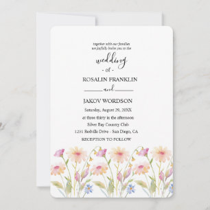Invitation aquarelle florale mariage