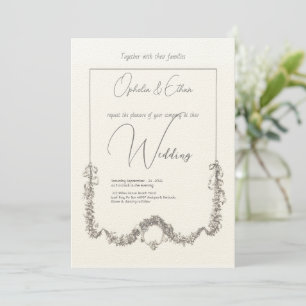 Invitation Aquarelle florale mariage de typographie moderne