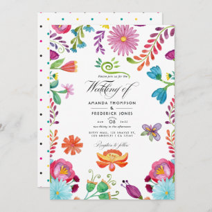 Invitation Aquarelle Florale mexicaine Fiesta Photo Mariage