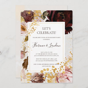 Invitation Aquarelle florale moderne Blush Célébrons