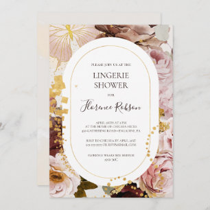 Invitation Aquarelle florale moderne Lingerie Douche