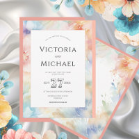Aquarelle florale moderne Modèle Mariage Abstrait