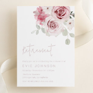Invitation Aquarelle florale moderne Rose retraite