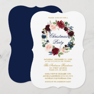 Invitation Aquarelle Florale Noël Paquet B