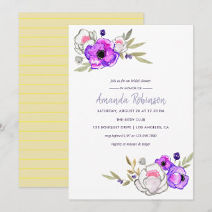Invitation aquarelle florale pour Baby Shower de m