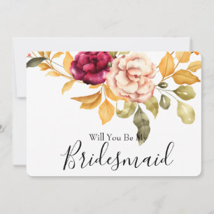 Invitation Aquarelle Florale Serez-Vous Ma Femme D'Accueil