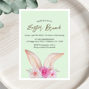 Invitation Aquarelle florale simple chasse aux oeufs de brunc