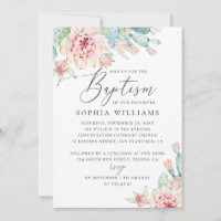 Aquarelle florale Succulente | Baptême élégant