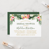 Aquarelle Florale Tropicale Mariage Vert