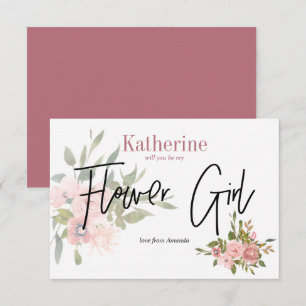 Invitation Aquarelle Florale Veux-Tu Être Ma Demoiselle D'Hon