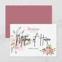 Aquarelle Florale Veux-tu être ma Matrone d'Honneu