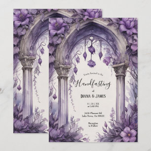 Invitation Aquarelle florale violet gothique païen à la main