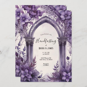Invitation Aquarelle florale violet gothique païen à la main