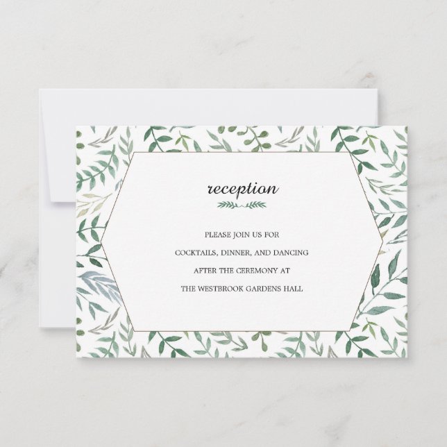 Invitation Aquarelle Foliage Mariage de verdure (Devant)