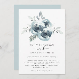 Invitation Aquarelle Folio hiver Mariage de Noël