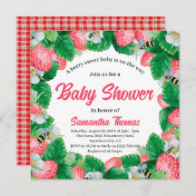 Aquarelle Fraise Berry Baby shower sucré
